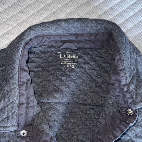 L.L. Bean Men's Quilted Charcoal Jacket - Picture 3 of 4